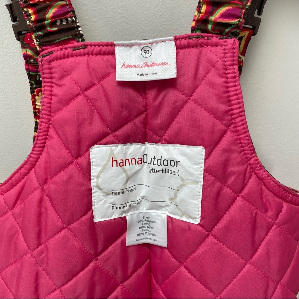 Hanna Andersson snow bib, 90 cm/3T, paisley print - Picture 2 of 11